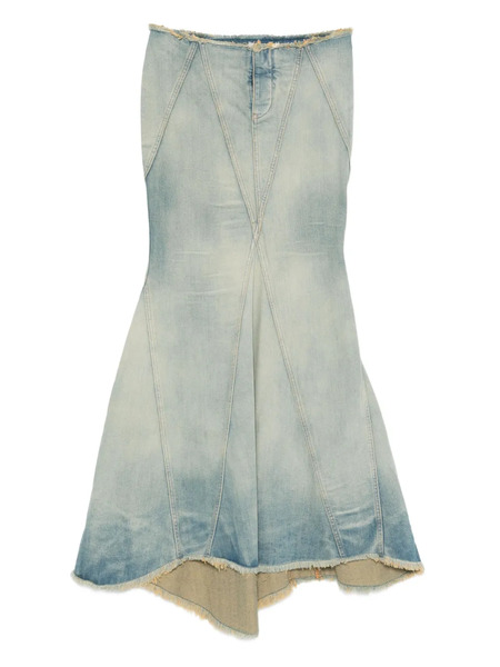  Off-white Falda Con Paneles Deshilachados - Azul 