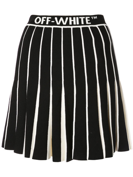  Off-white Falda Plisada Con Paneles En Contraste - Negro 