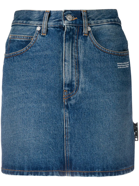  Off-white Falda Vaquera Con Logo - Azul 