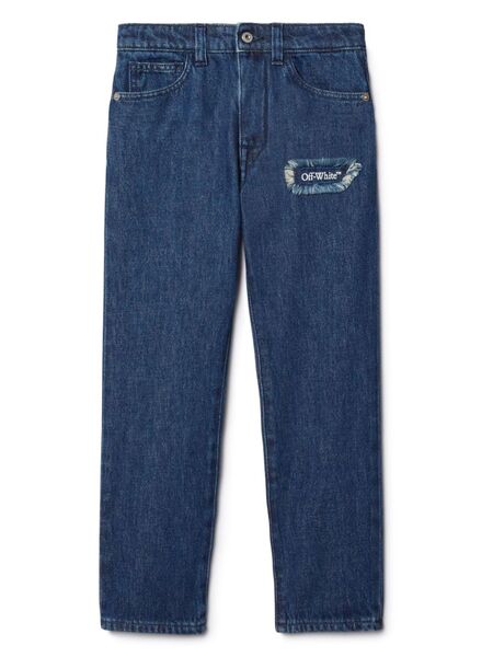  Off-white Kids Vaqueros Rectos Bookish - Azul 
