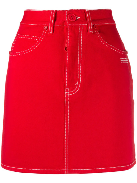  Off-white Minifalda Vaquera - Rojo 