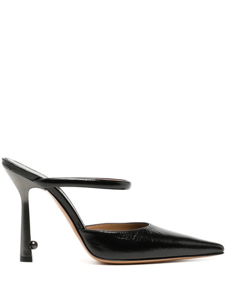  Off-white Mules Lollipop Con Punta En Punta - Negro 