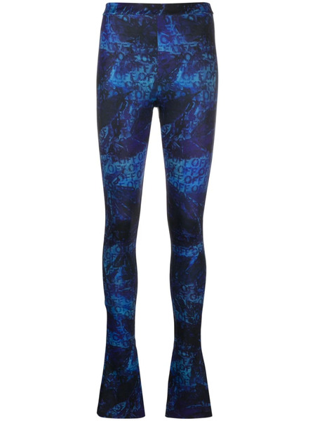  Off-white Pantalones Acampanados Con Logo - Azul 