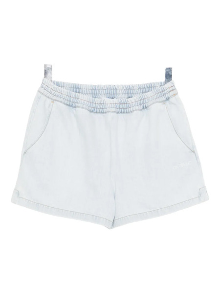  Off-white Pantalones Vaqueros Cortos Con Logo - Azul 