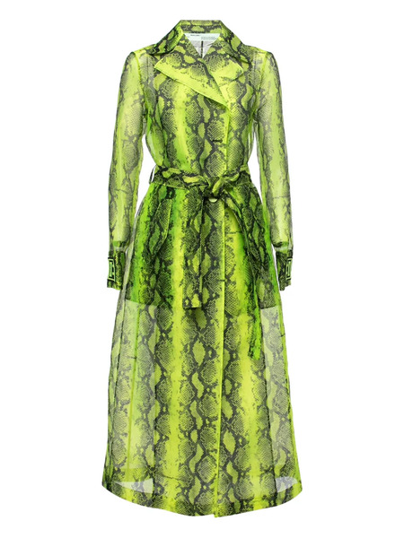  Off-white Pre-owned Gabardina Con Estampado De Serpiente - Verde 