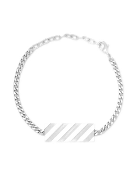  Off-white Pulsera Con Grabado Diagonal - Plateado 