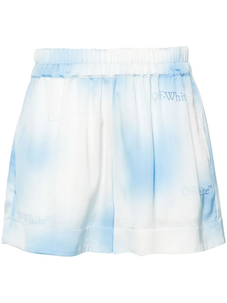  Off-white Shorts Con Logo Estampado - Azul 