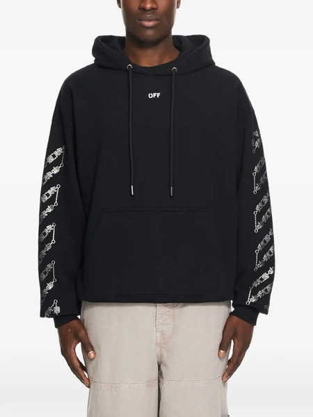  Off-white Sudadera Chain Arrow Diagonal Con Capucha - Negro 