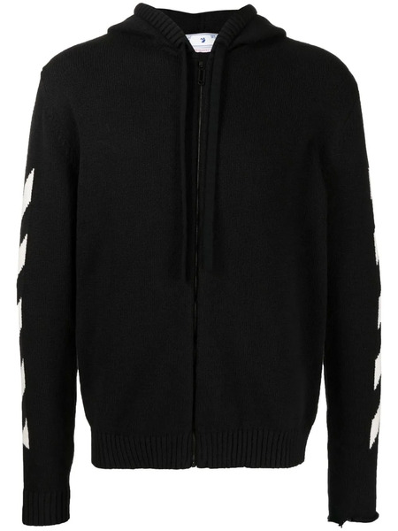  Off-white Sudadera Con Capucha Y Motivo De Rayas Diag - Negro 
