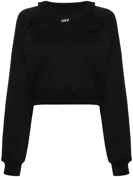  Off-white Sudadera Corta A Capas - Negro 
