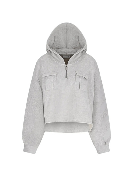  Off-white Sudadera Corta Con Capucha - Gris 