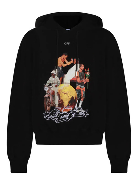  Off-white Sudadera Estampada Con Capucha - Negro 