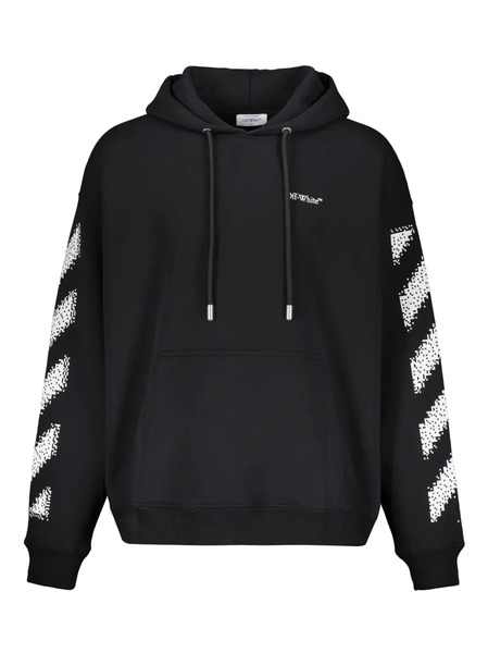  Off-white Sudadera Pixel Diagonal Skate Con Capucha - Negro 