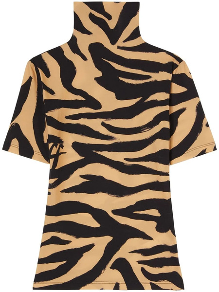  Off-white Top Con Estampado De Cebra - Neutro 