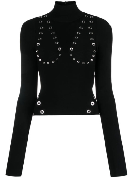  Off-white Top Con Ojales - Negro 