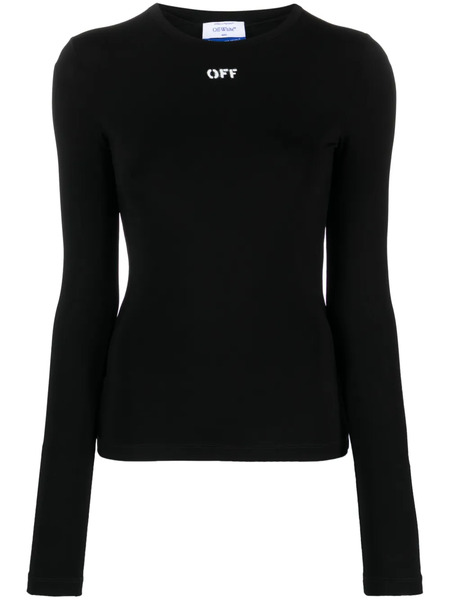  Off-white Top Off-stamp Con Cuello Redondo - Negro 