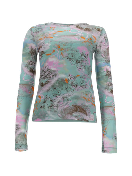  Off-white Top Sin Mangas Estampado - Azul 