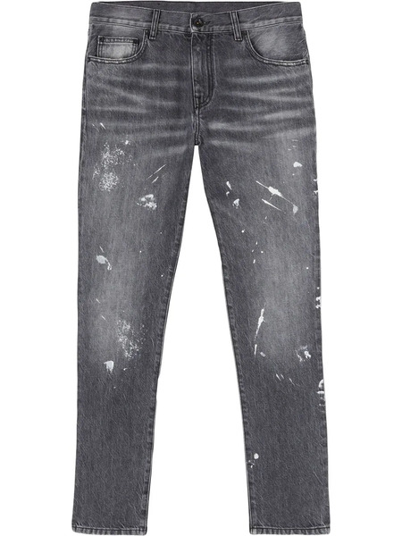  Off-white Vaqueros Con Estampado A Rayas Diag - Gris 