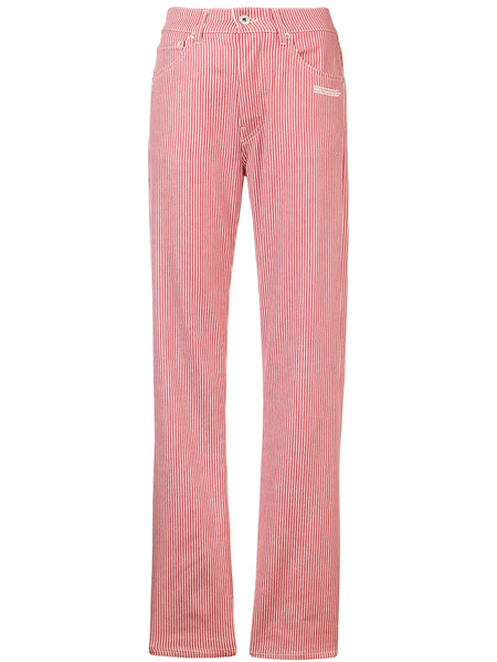  Off-white Vaqueros Con Motivo De Rayas - Rojo 
