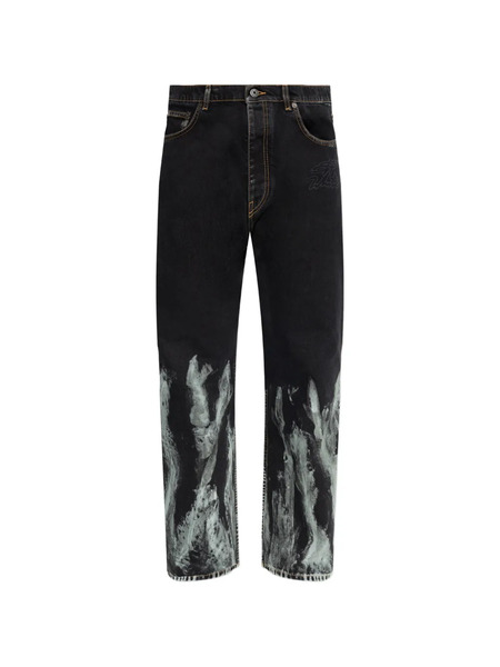  Off-white Vaqueros Con Motivo Gráfico - Negro 