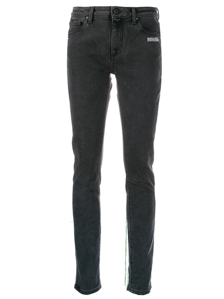  Off-white Vaqueros Con Ribete De Hilos - Gris 
