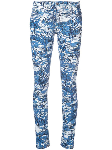  Off-white Vaqueros Pitillo Estampados - Azul 