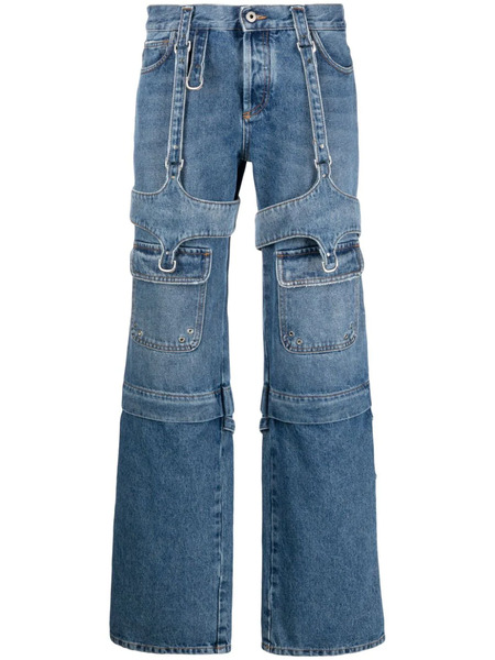  Off-white Vaqueros Rectos Cargo Zip - Azul 