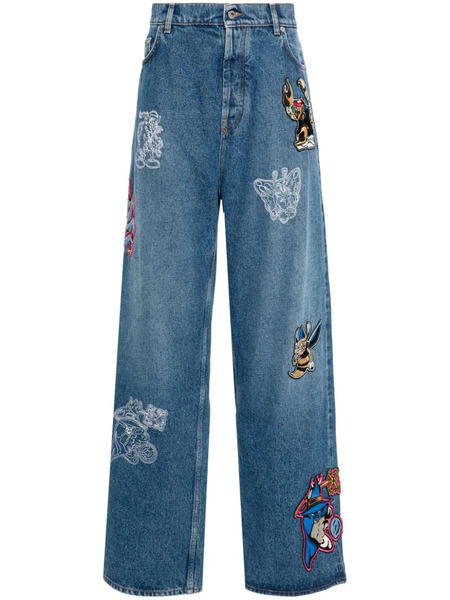  Off-white Vaqueros Rectos Character Diag - Azul 
