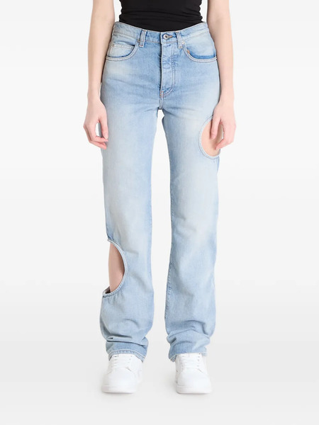  Off-white Vaqueros Rectos Con Aberturas - Azul 