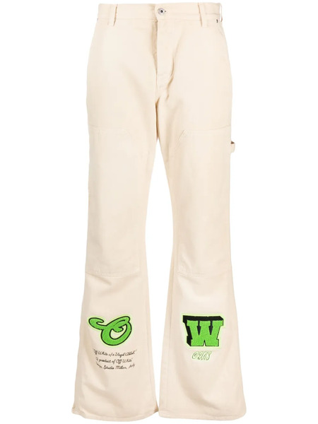 Off-white Vaqueros Rectos Con Aplique Del Logo - Neutro 