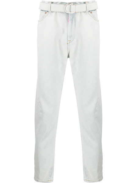  Off-white Vaqueros Rectos Con Cinturón - Blanco 