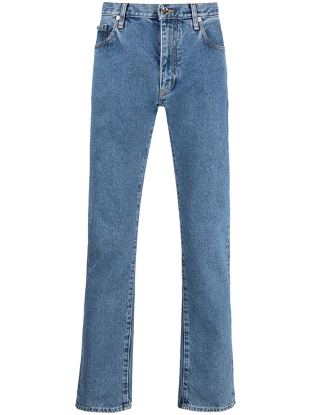  Off-white Vaqueros Rectos Con Logo Estampado - Azul 