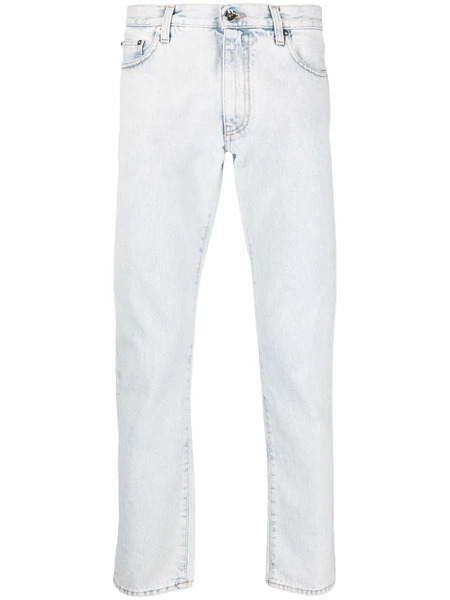  Off-white Vaqueros Slim Con Rayas Diagonales - Azul 