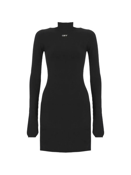  Off-white Vestido Corto Con Logo Estampado - Negro 