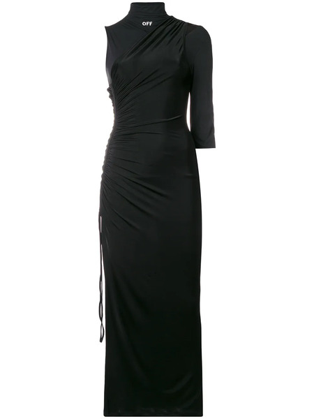  Off-white Vestido Midi Asimétrico - Negro 