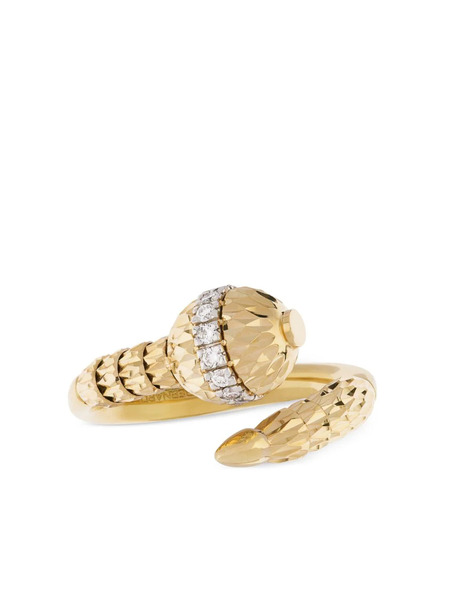  Officina Bernardi Anillo Ophidia En Oro Amarillo De 18 Kt Con Diamantes - Dorado 