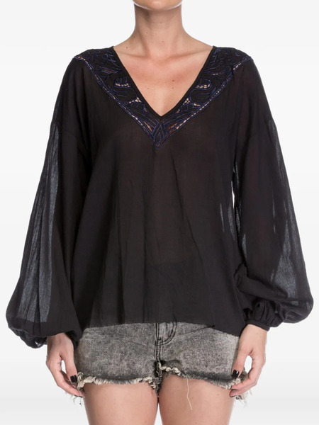  One Teaspoon Blusa Devils Ladder De Algodón - Negro 