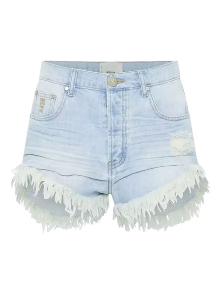  One Teaspoon Pantalones Vaqueros Cortos Deshilachados - Azul 