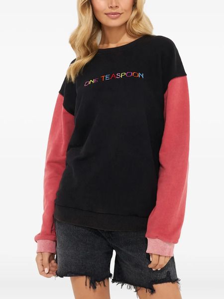  One Teaspoon Sudadera Estampada Con Mangas En Contraste - Negro 