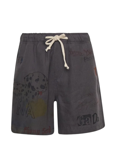  Open Yy Bermudas Con Estampado Gráfico - Gris 