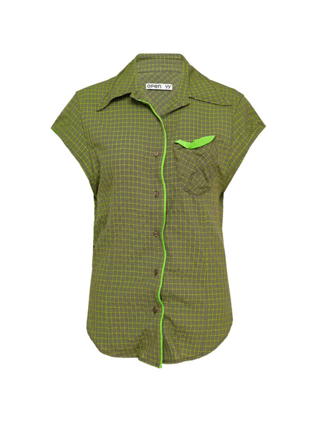  Open Yy Camisa A Cuadros - Verde 