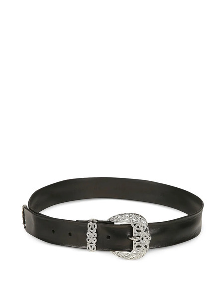  Orciani Crystal-embellished Leather Belt - Negro 