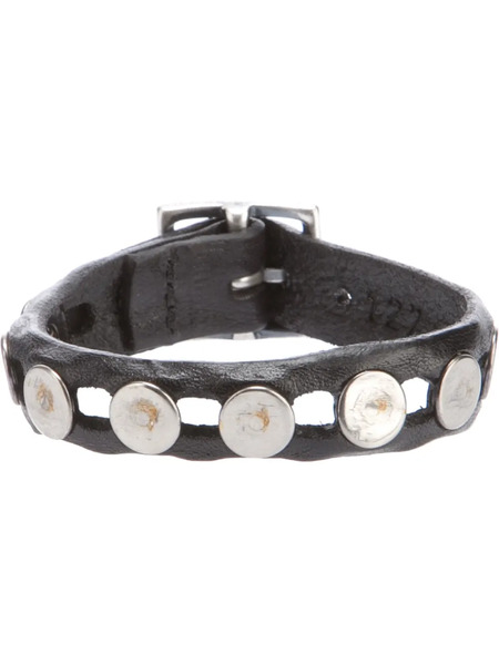  Orciani Studded Leather Bracelet - Negro 