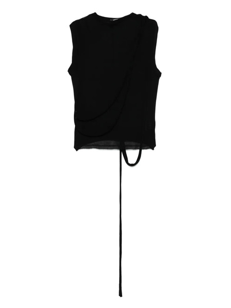  Ottolinger Top Sin Mangas Deconstruido - Negro 