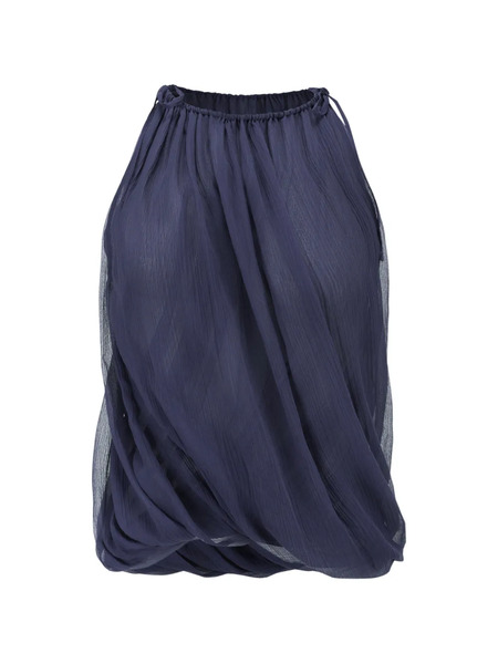  Oude Waag Top Drapeado Sin Mangas - Azul 