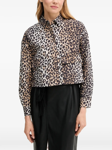  Oui Camisa Con Animal Print - Neutro 