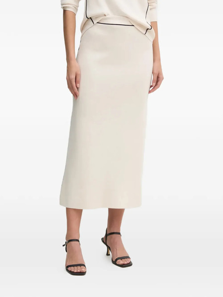  Oui Falda Midi Con Ribete - Neutro 