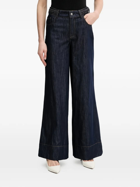  Oui Vaqueros Con Diseño Trenzado - Azul 