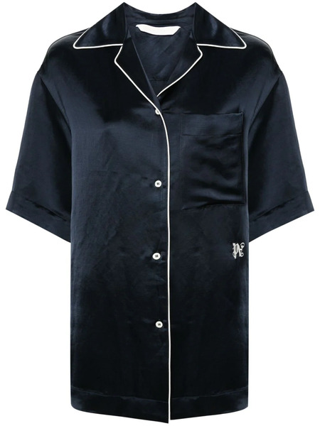  Palm Angels Camisa Con Ribetes En Contraste - Azul 