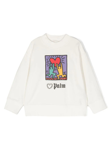  Palm Angels Kids Vestido Acampanado Con Estampado Floral - Blanco 
